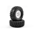 FTX OUTBACK PRE-MOUNTED STEEL LOOK LUG/TYRE (2) - WHITE